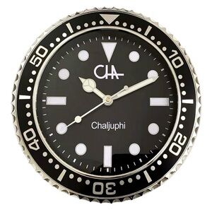 Chaljuphi Silent Black Wall Clock | Classic Digital Battery | 12 inch Glow Clock